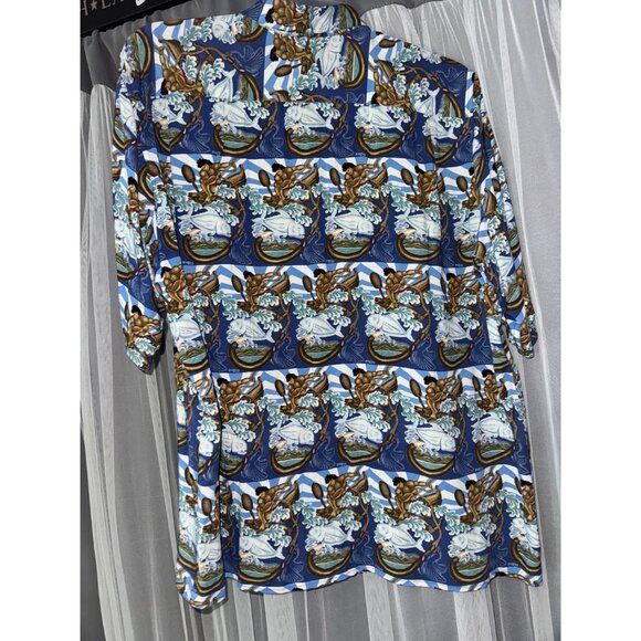 Dietrich Varez Collection By Reyn Spooner Mens Hawaiian Shirt Xl Blue Ocean Prin - Picture 6 of 7